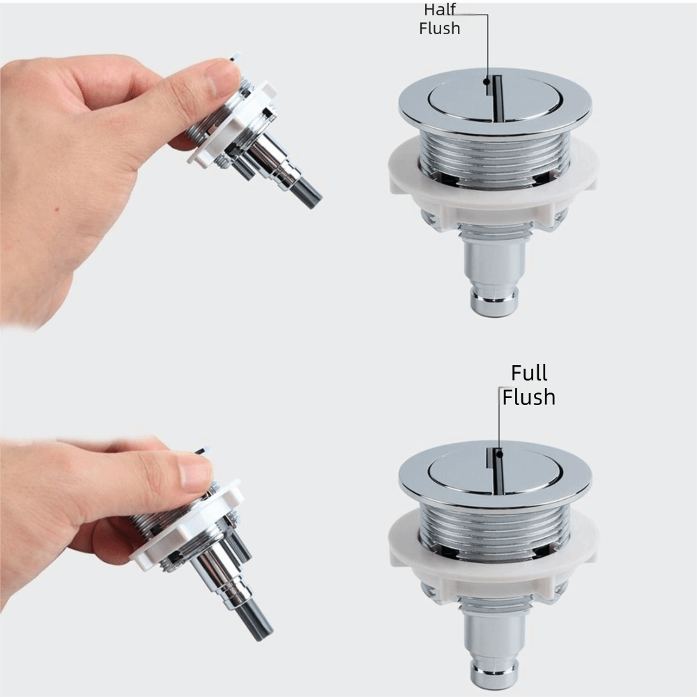 ปุ่มกดชักโครกชุบโครเมียม ทรงกล - Toilet Fill Valve บทวิจารณ์และราคา